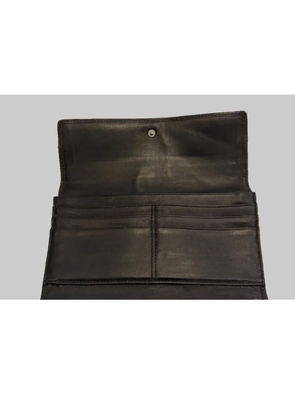 Coach Signature‎ C Monogram Tan  Brown Leather Trim Trifold Wallet